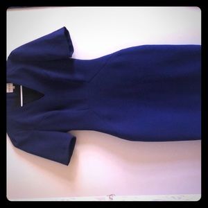 Slimming royal blue v-neck dress